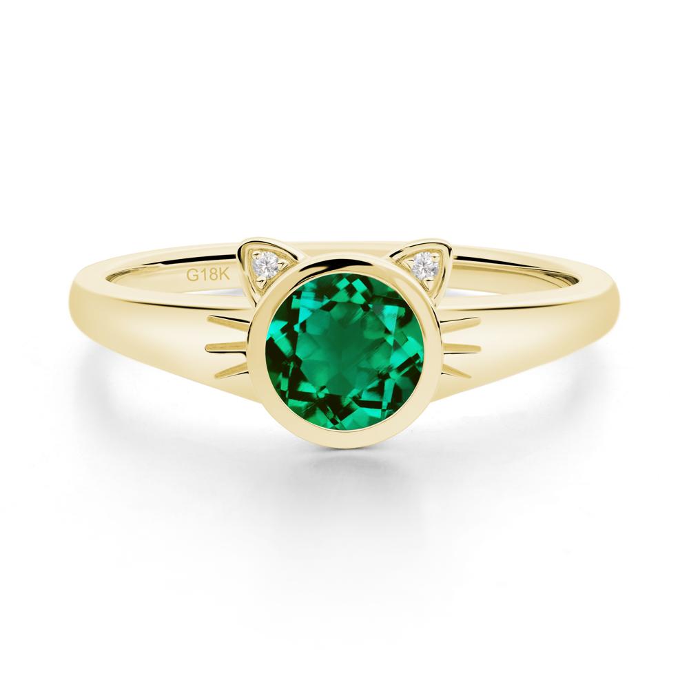 Car Ear Inspired Emerald Ring - LUO Jewelry #metal_18k yellow gold
