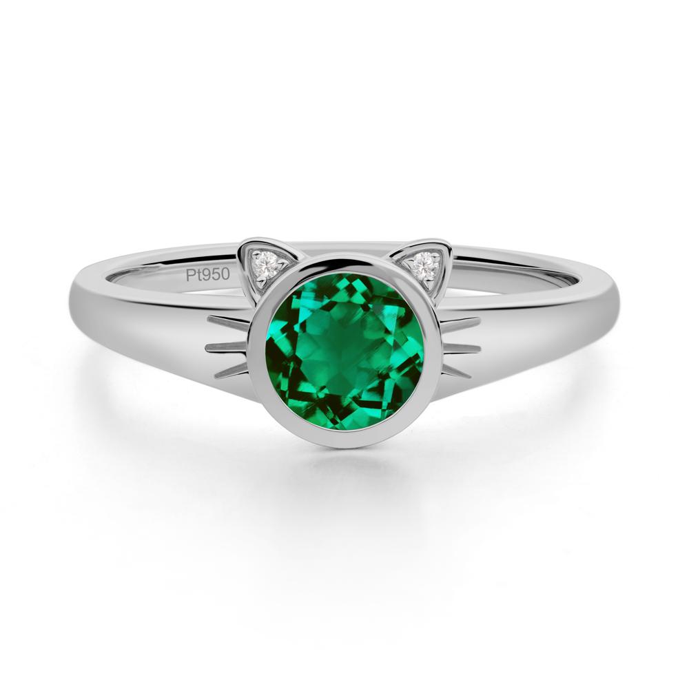 Car Ear Inspired Emerald Ring - LUO Jewelry #metal_platinum