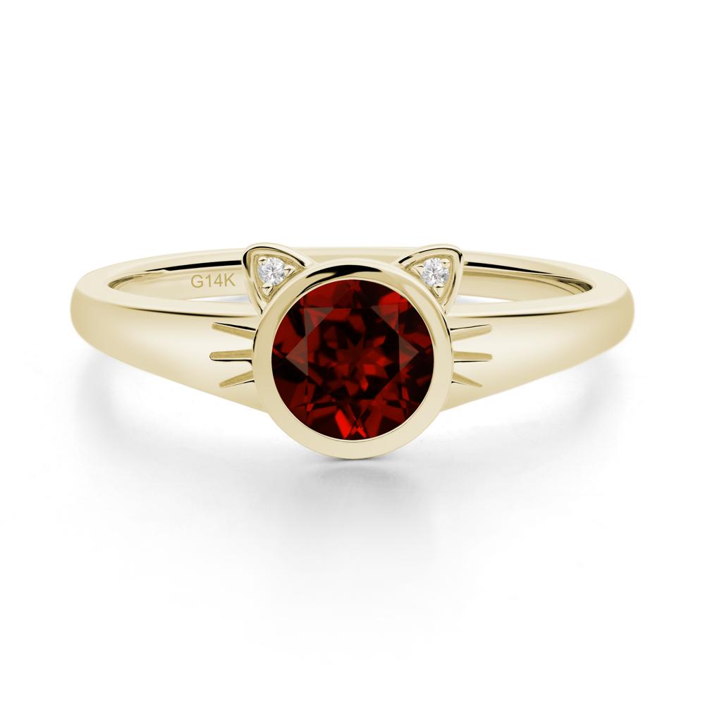 Car Ear Inspired Garnet Ring - LUO Jewelry #metal_14k yellow gold