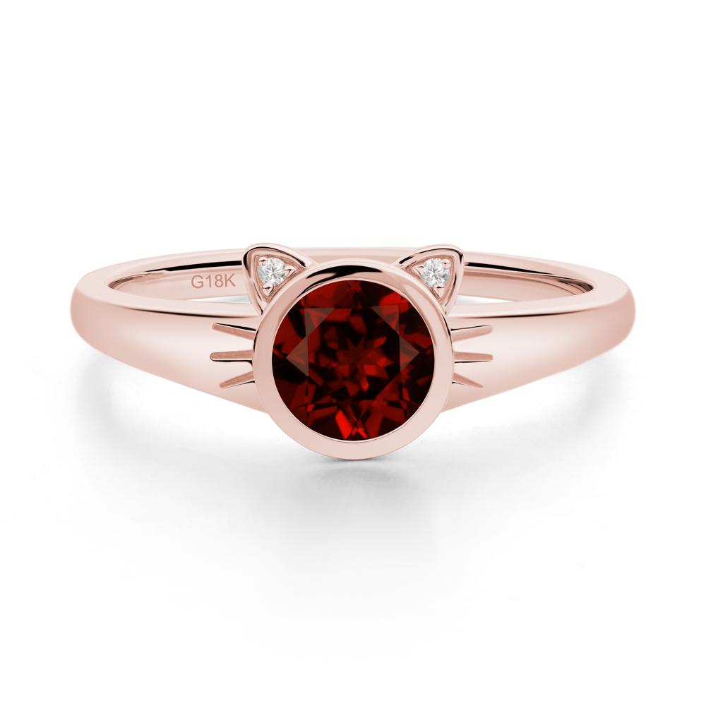 Car Ear Inspired Garnet Ring - LUO Jewelry #metal_18k rose gold