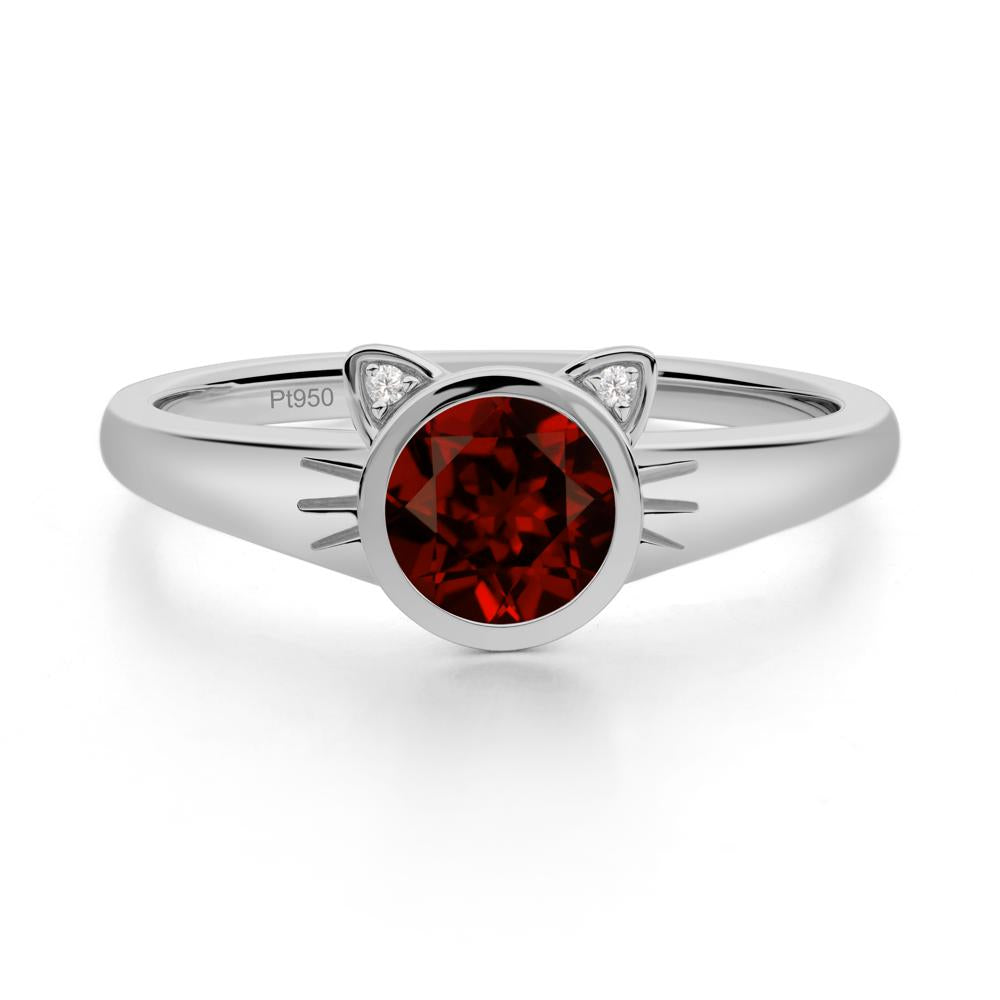Car Ear Inspired Garnet Ring - LUO Jewelry #metal_platinum