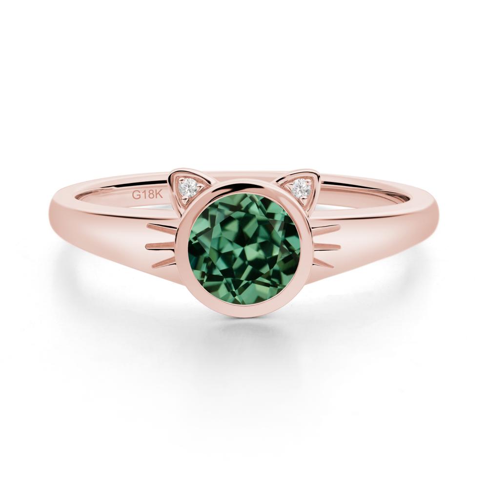 Car Ear Inspired Green Sapphire Ring - LUO Jewelry #metal_18k rose gold