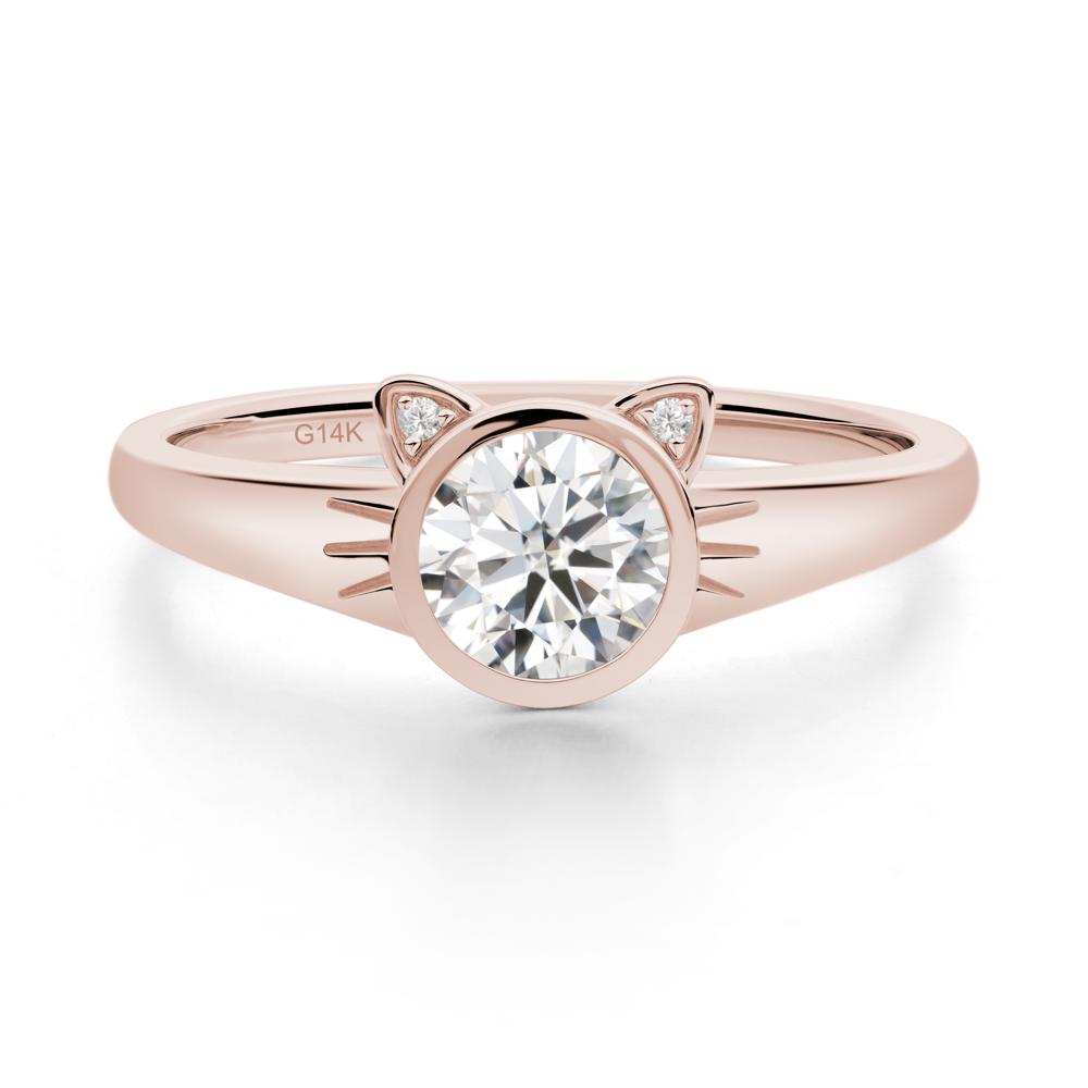 Car Ear Inspired Moissanite Ring - LUO Jewelry #metal_14k rose gold