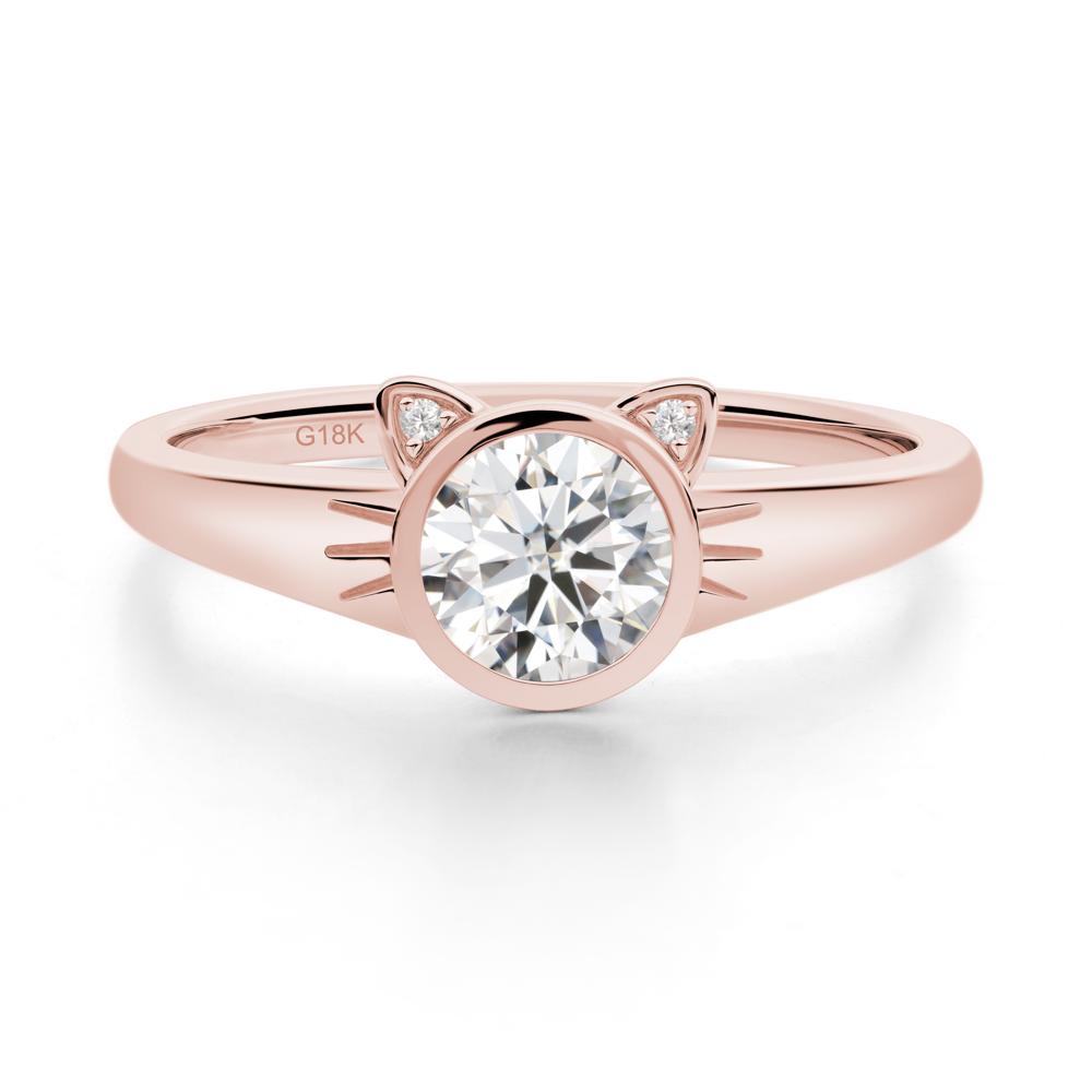 Car Ear Inspired Moissanite Ring - LUO Jewelry #metal_18k rose gold