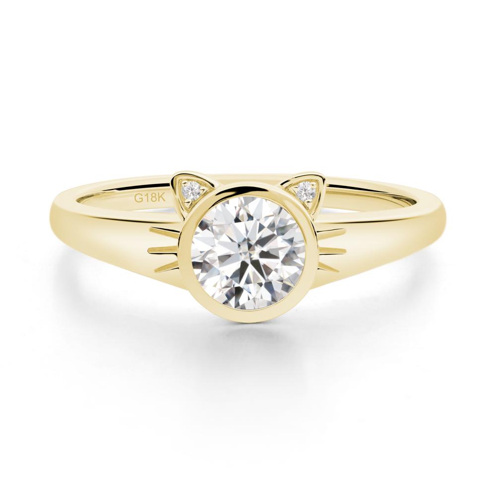 Car Ear Inspired Moissanite Ring - LUO Jewelry #metal_18k yellow gold