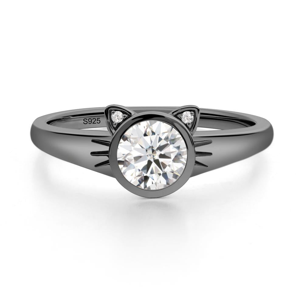 Car Ear Inspired Moissanite Ring - LUO Jewelry #metal_black finish sterling silver