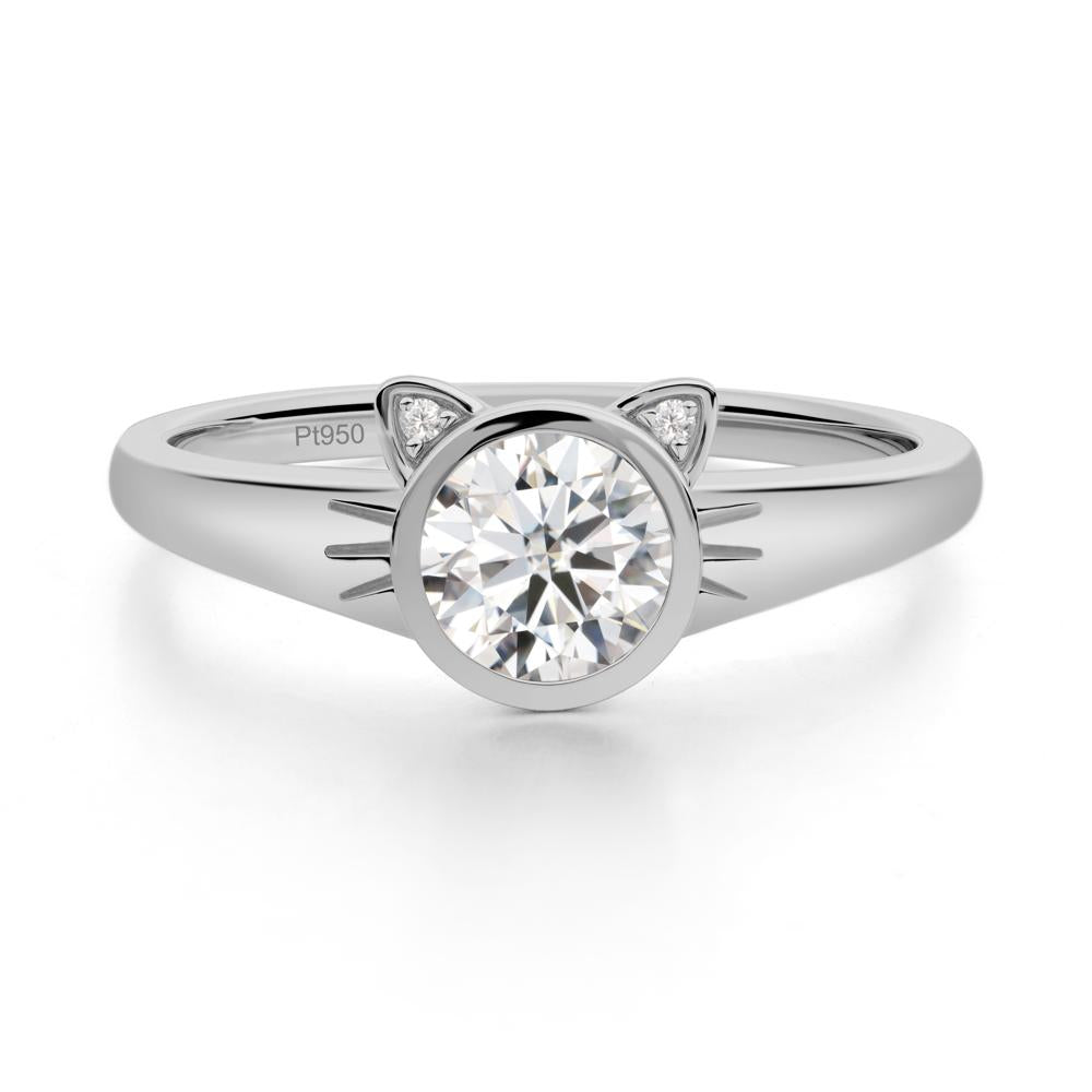 Car Ear Inspired Moissanite Ring - LUO Jewelry #metal_platinum