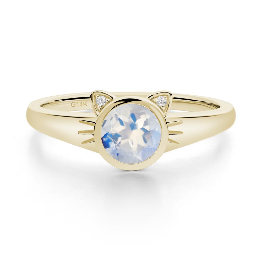 Car Ear Inspired Moonstone Ring - LUO Jewelry #metal_14k yellow gold
