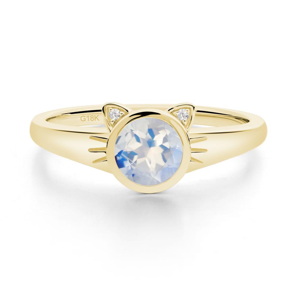 Car Ear Inspired Moonstone Ring - LUO Jewelry #metal_18k yellow gold
