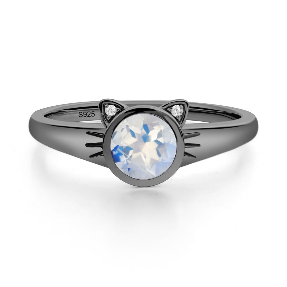 Car Ear Inspired Moonstone Ring - LUO Jewelry #metal_black finish sterling silver