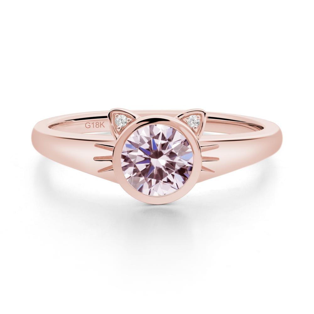 Car Ear Inspired Pink Cubic Zirconia Ring - LUO Jewelry #metal_18k rose gold