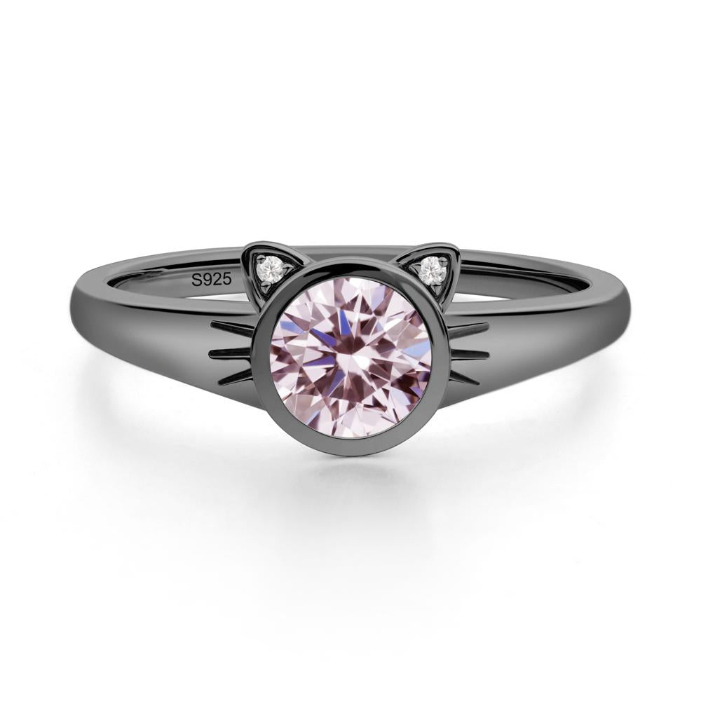Car Ear Inspired Pink Cubic Zirconia Ring - LUO Jewelry #metal_black finish sterling silver