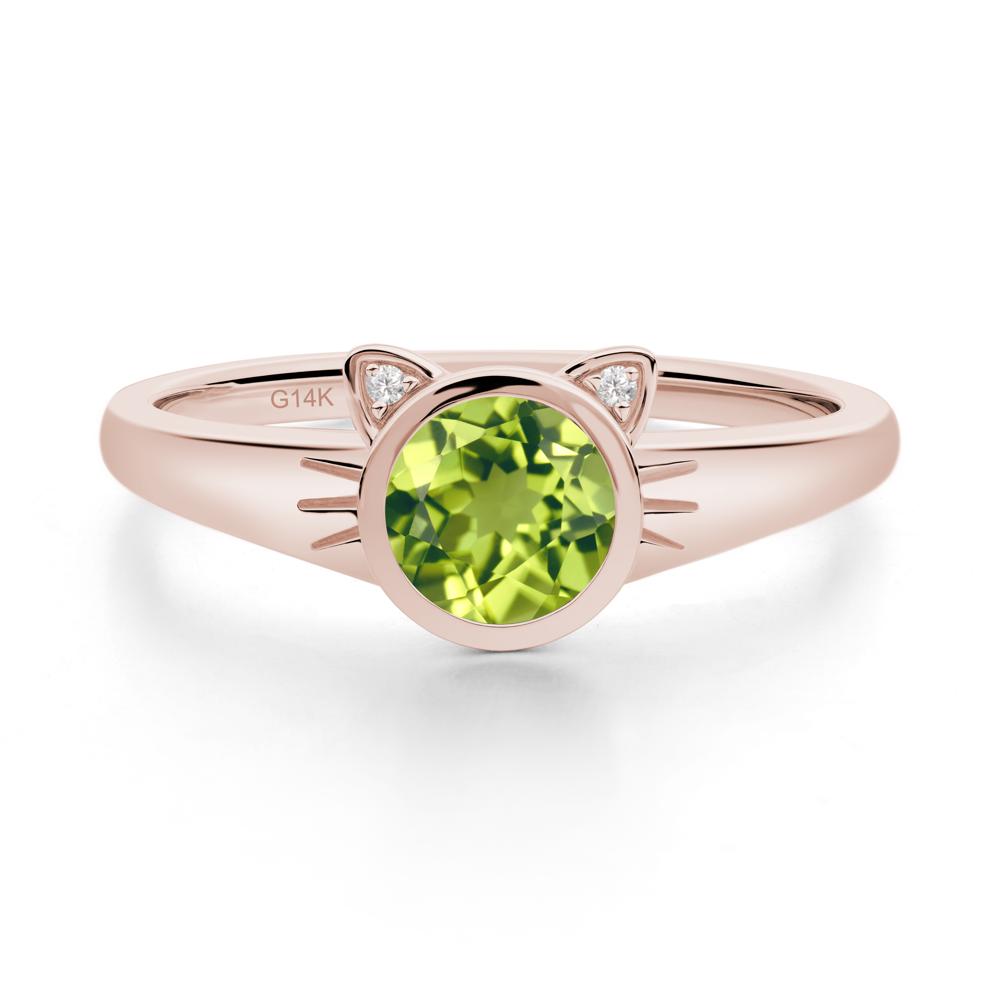 Car Ear Inspired Peridot Ring - LUO Jewelry #metal_14k rose gold
