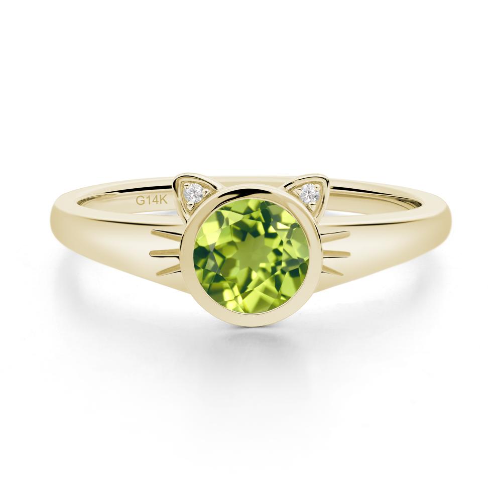Car Ear Inspired Peridot Ring - LUO Jewelry #metal_14k yellow gold
