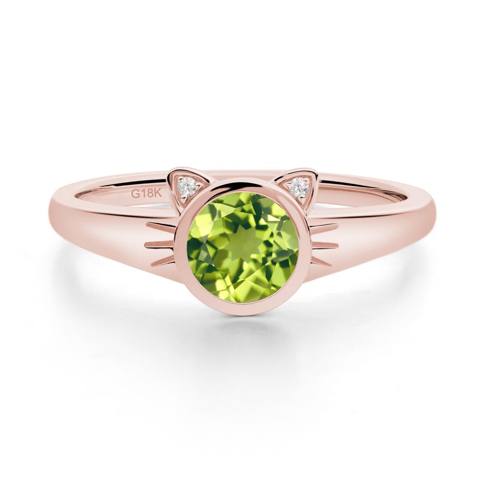Car Ear Inspired Peridot Ring - LUO Jewelry #metal_18k rose gold