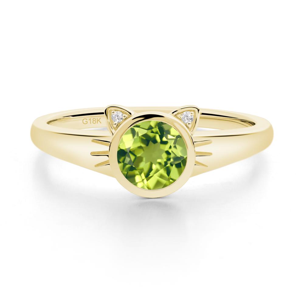 Car Ear Inspired Peridot Ring - LUO Jewelry #metal_18k yellow gold