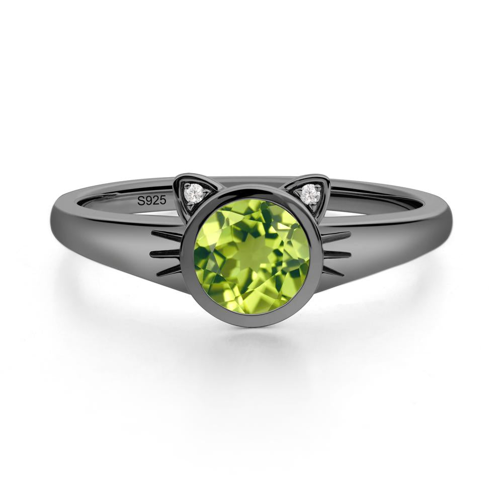 Car Ear Inspired Peridot Ring - LUO Jewelry #metal_black finish sterling silver