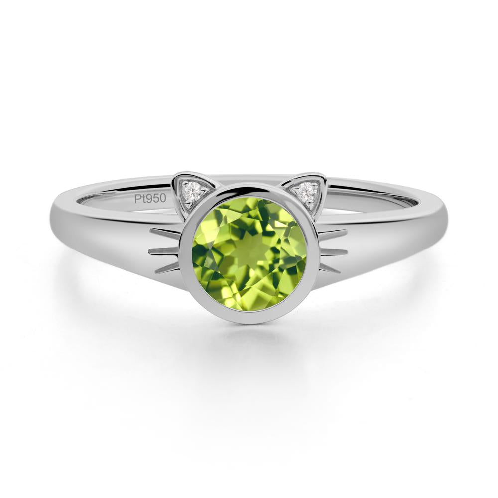 Car Ear Inspired Peridot Ring - LUO Jewelry #metal_platinum