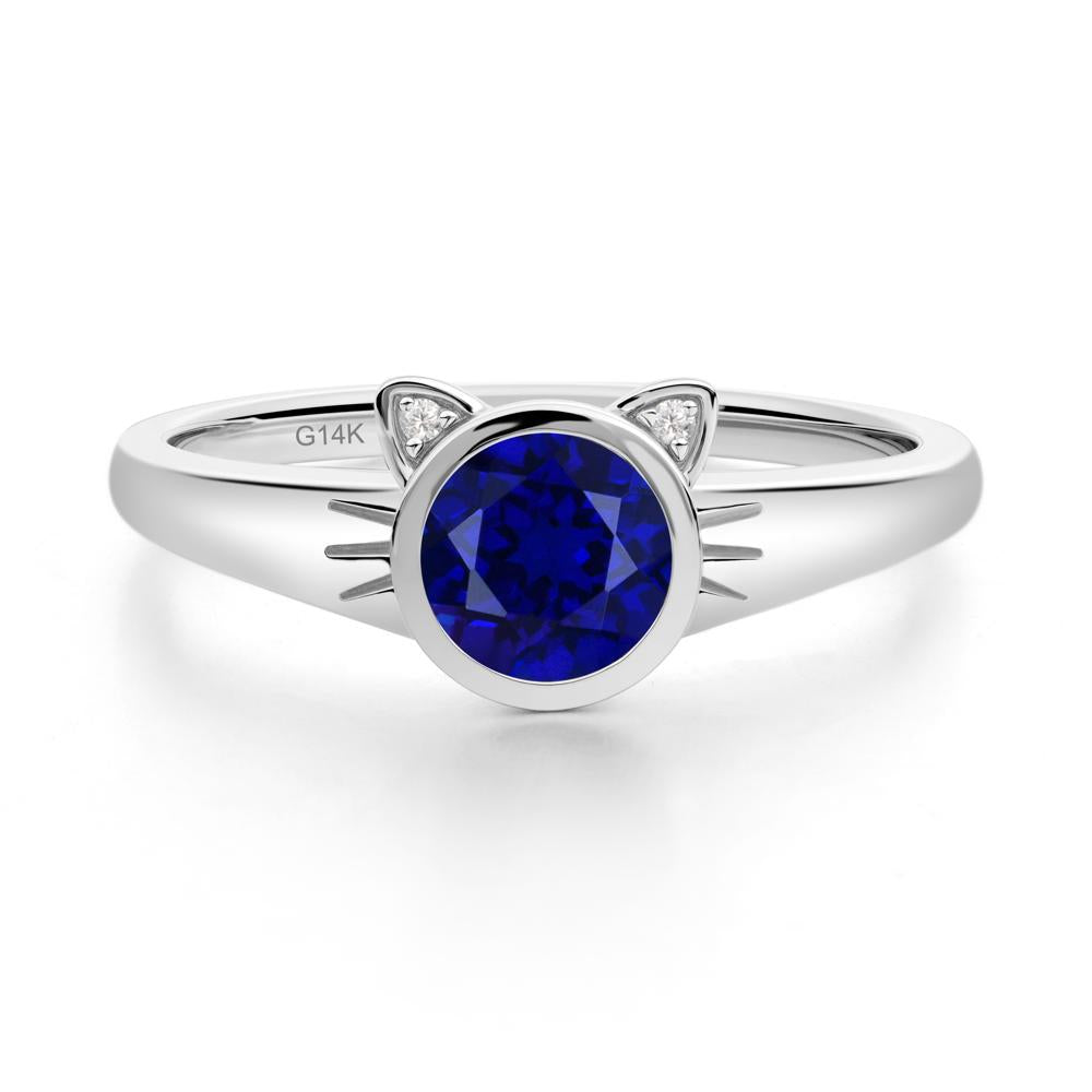 Car Ear Inspired Sapphire Ring - LUO Jewelry #metal_14k white gold