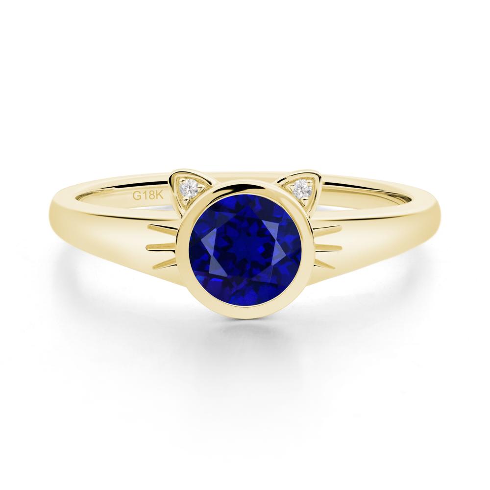 Car Ear Inspired Sapphire Ring - LUO Jewelry #metal_18k yellow gold