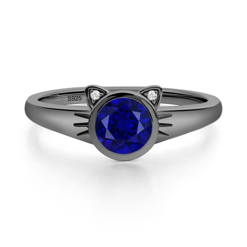 Car Ear Inspired Sapphire Ring - LUO Jewelry #metal_black finish sterling silver