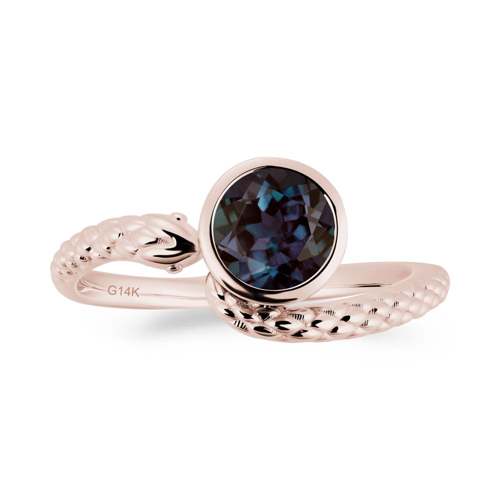 Snake Wrap Alexandrite Ring - LUO Jewelry #metal_14k rose gold