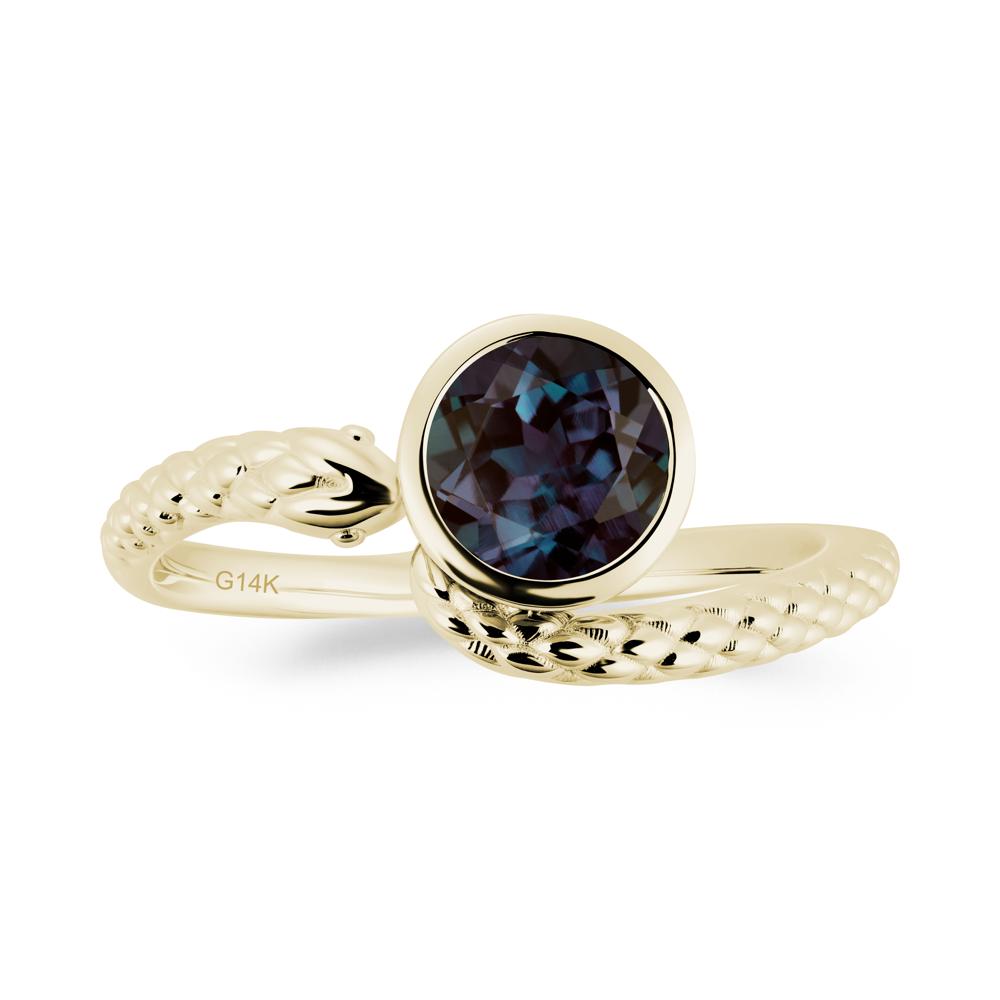 Snake Wrap Alexandrite Ring - LUO Jewelry #metal_14k yellow gold