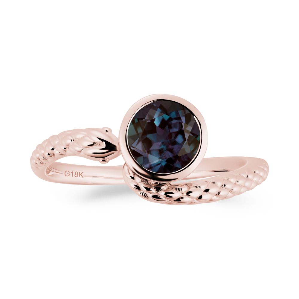Snake Wrap Alexandrite Ring - LUO Jewelry #metal_18k rose gold
