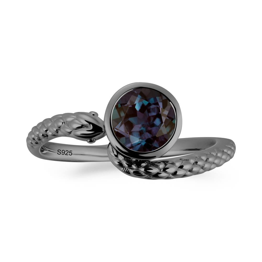 Snake Wrap Alexandrite Ring - LUO Jewelry #metal_black finish sterling silver