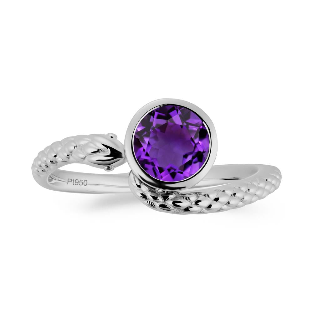 Textured Amethyst Snake Ring - LUO Jewelry #metal_platinum