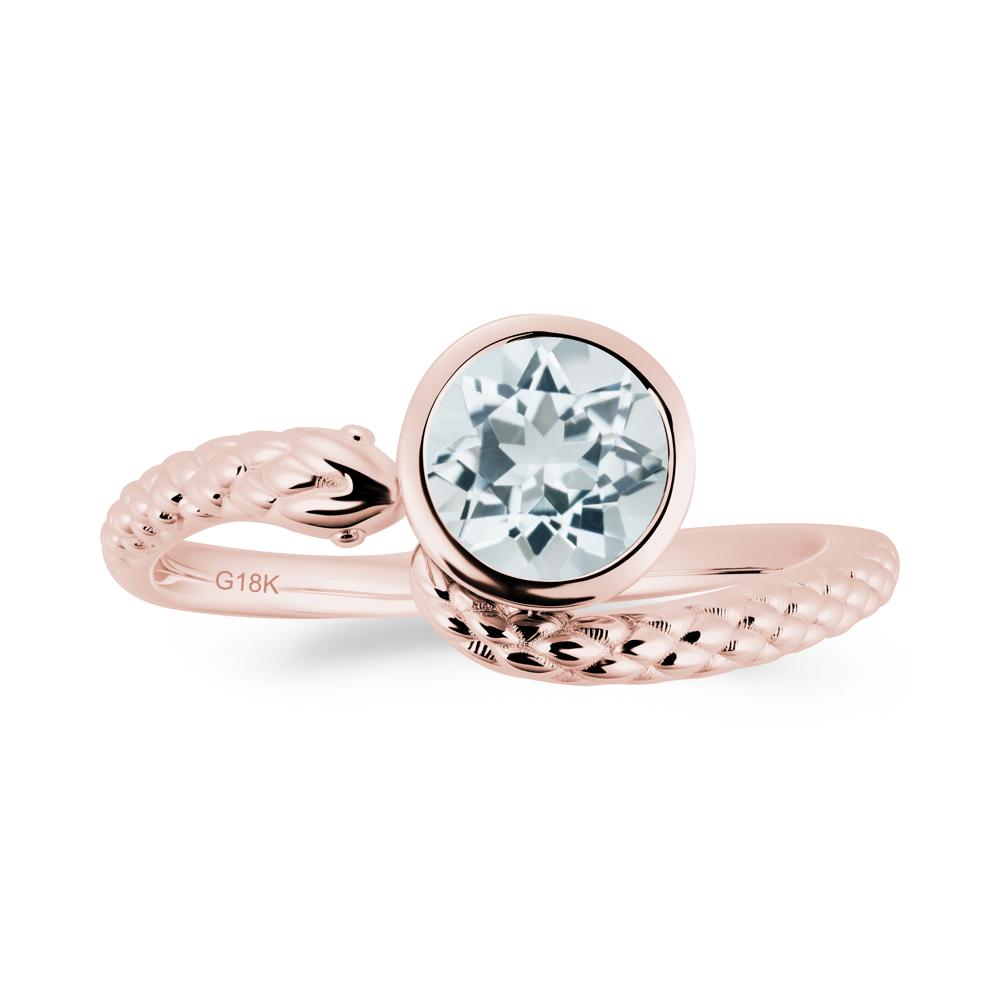 Snake Wrap Aquamarine Ring - LUO Jewelry #metal_18k rose gold
