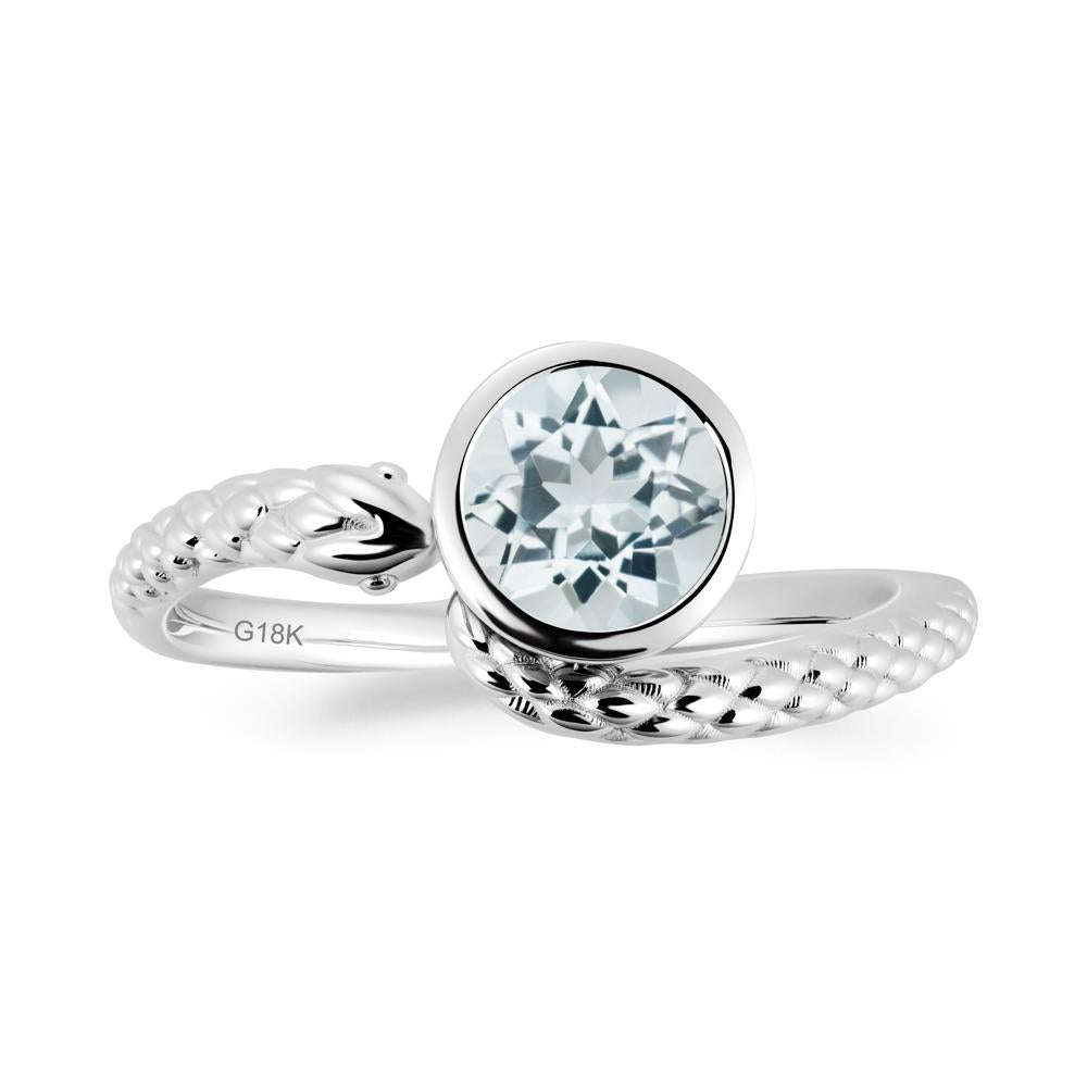 Snake Wrap Aquamarine Ring - LUO Jewelry #metal_18k white gold