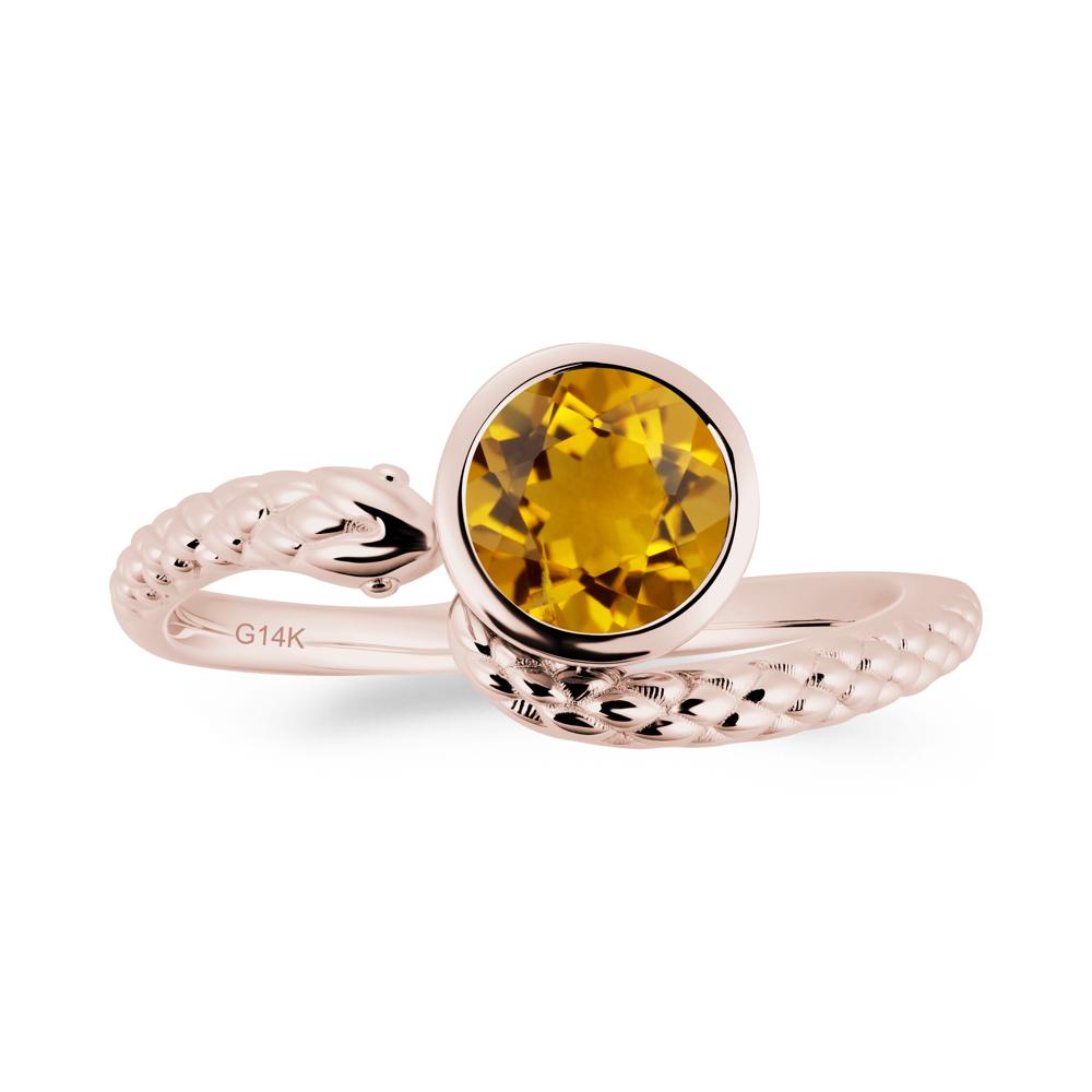 Snake Wrap Citrine Ring - LUO Jewelry #metal_14k rose gold