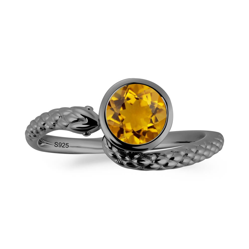 Snake Wrap Citrine Ring - LUO Jewelry #metal_black finish sterling silver