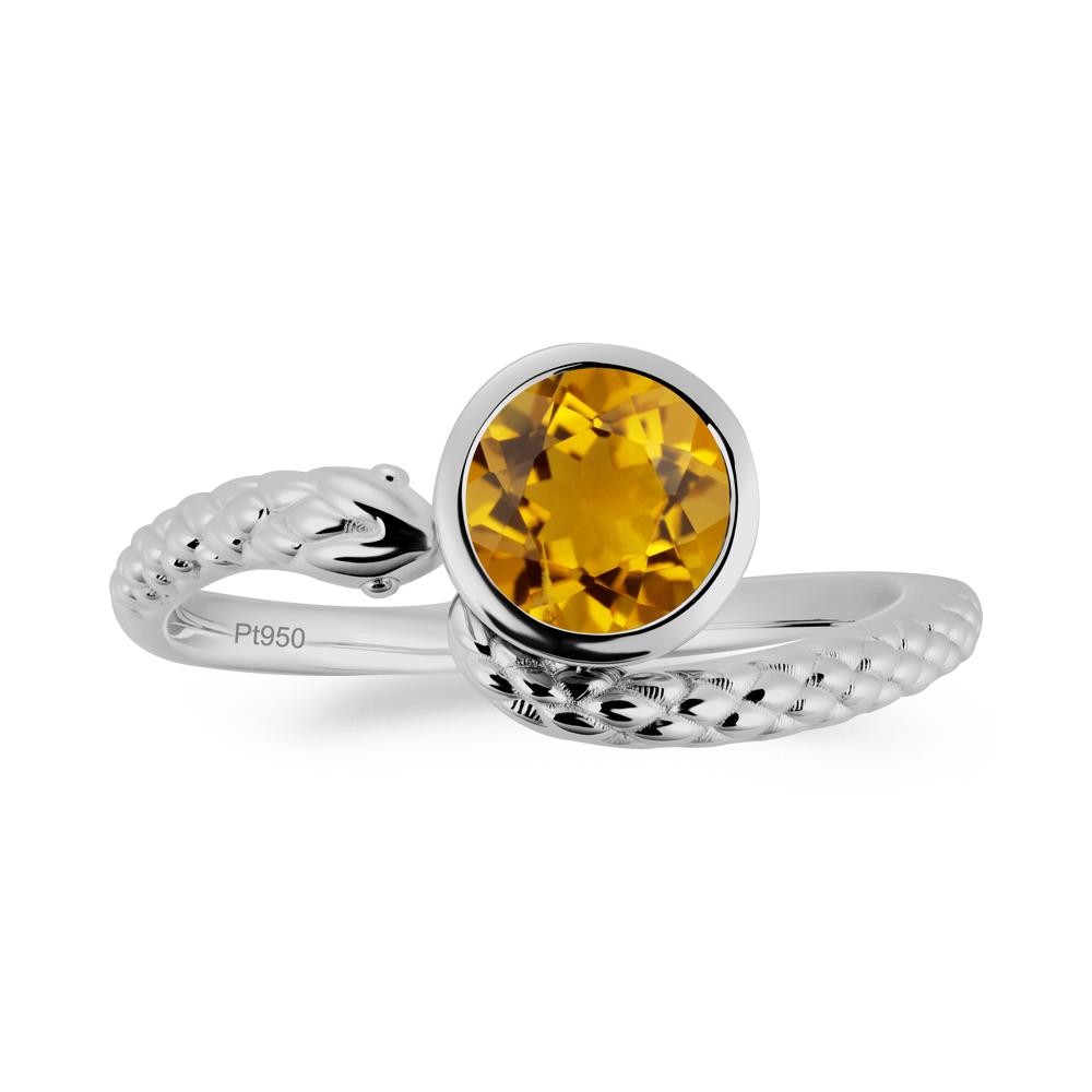 Snake Wrap Citrine Ring - LUO Jewelry #metal_platinum
