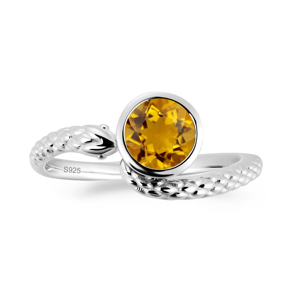 Snake Wrap Citrine Ring - LUO Jewelry #metal_sterling silver