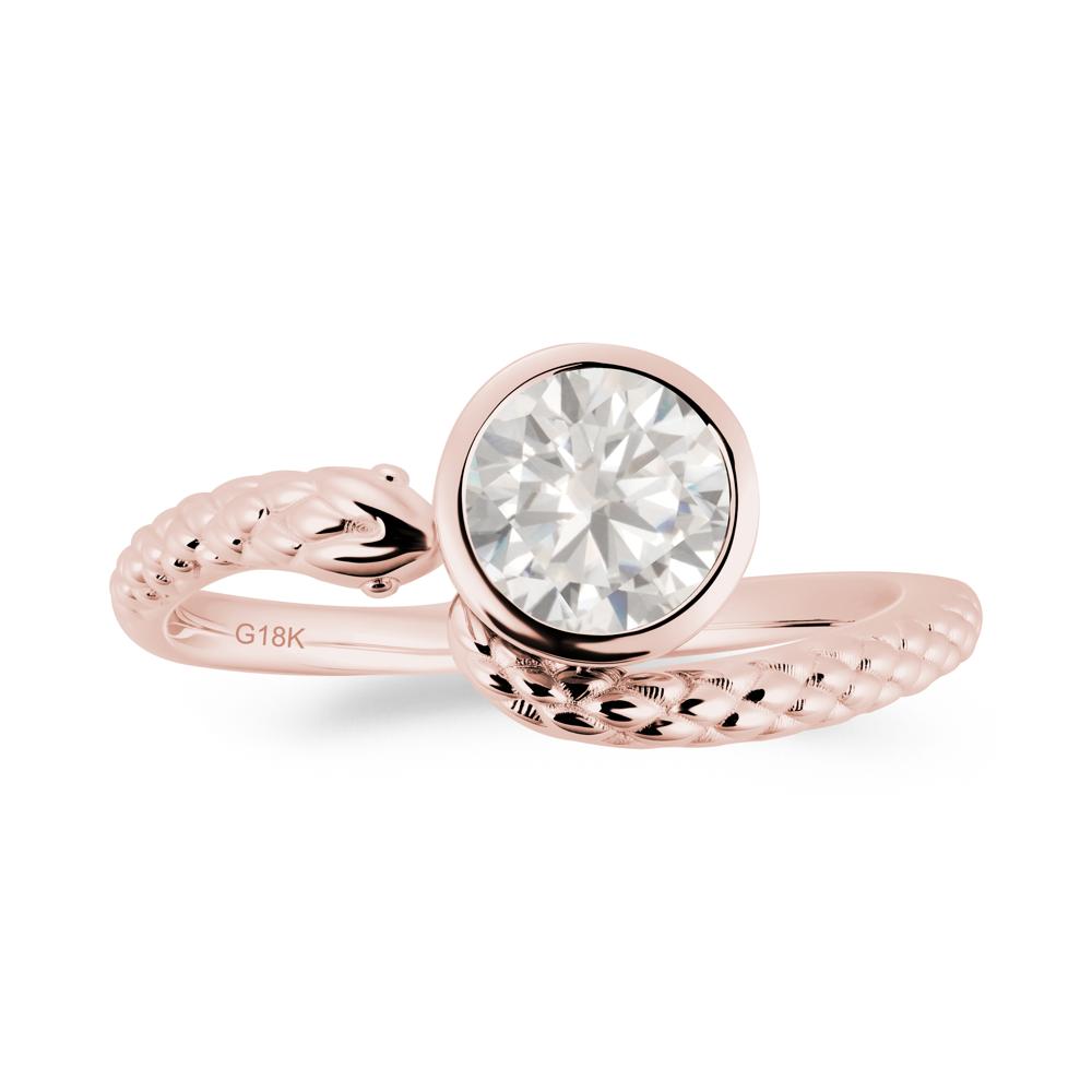 Textured Cubic Zirconia Snake Ring - LUO Jewelry #metal_18k rose gold