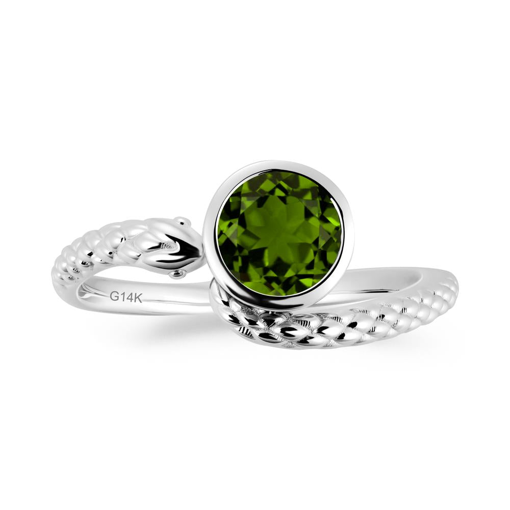 Snake Wrap Diopside Ring - LUO Jewelry #metal_14k white gold