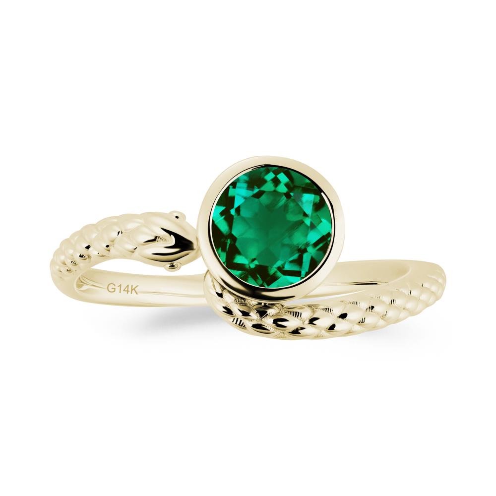 Snake Wrap Emerald Ring - LUO Jewelry #metal_14k yellow gold