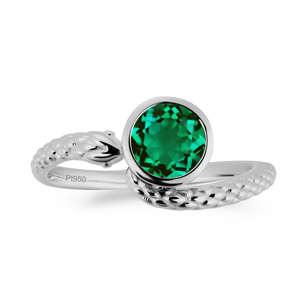 Snake Wrap Emerald Ring - LUO Jewelry #metal_platinum