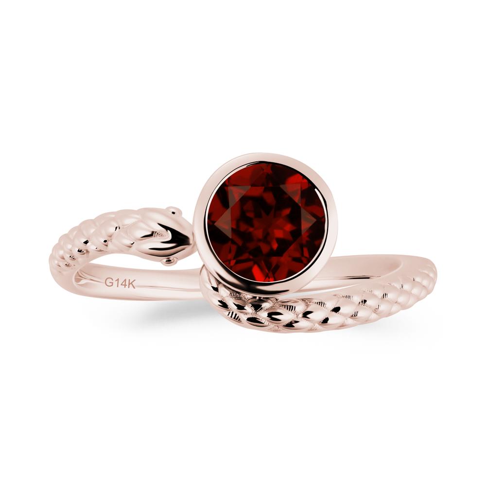 Snake Wrap Garnet Ring - LUO Jewelry #metal_14k rose gold
