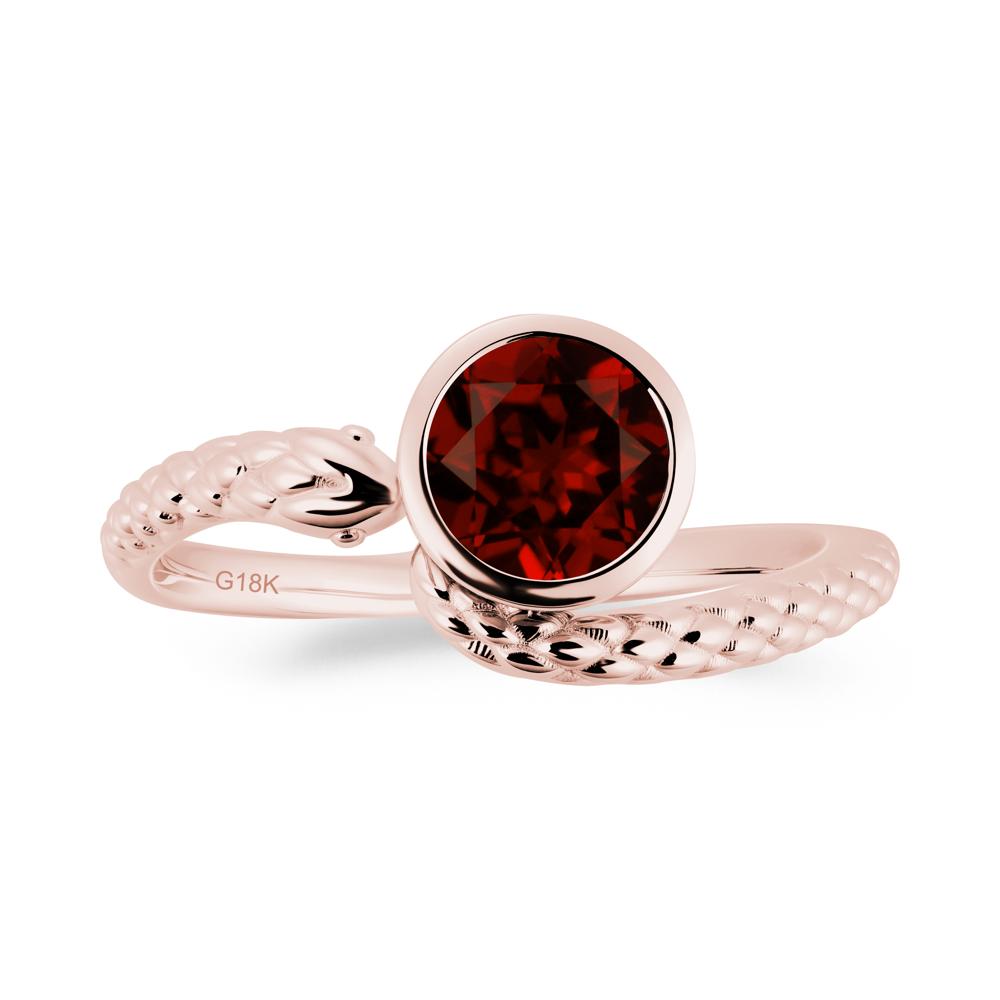Snake Wrap Garnet Ring - LUO Jewelry #metal_18k rose gold
