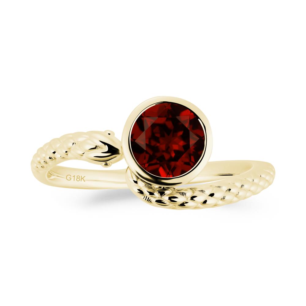 Snake Wrap Garnet Ring - LUO Jewelry #metal_18k yellow gold