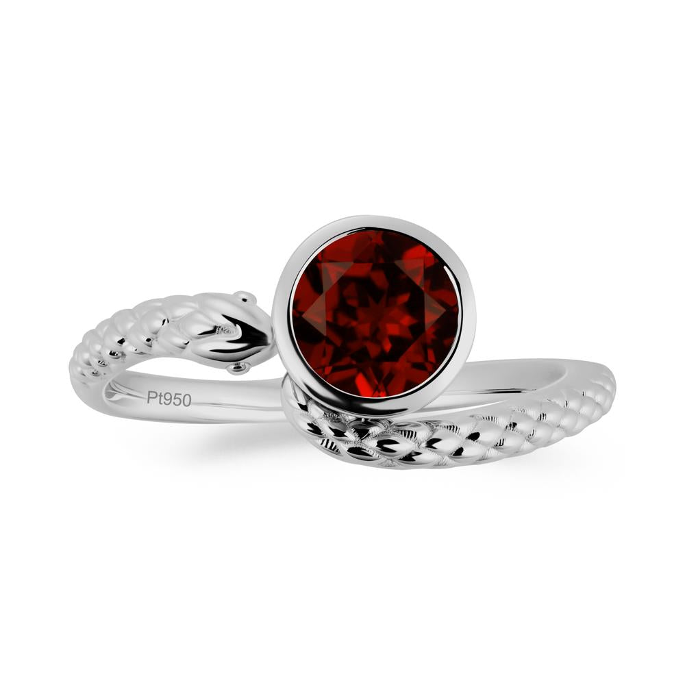 Snake Wrap Garnet Ring - LUO Jewelry #metal_platinum