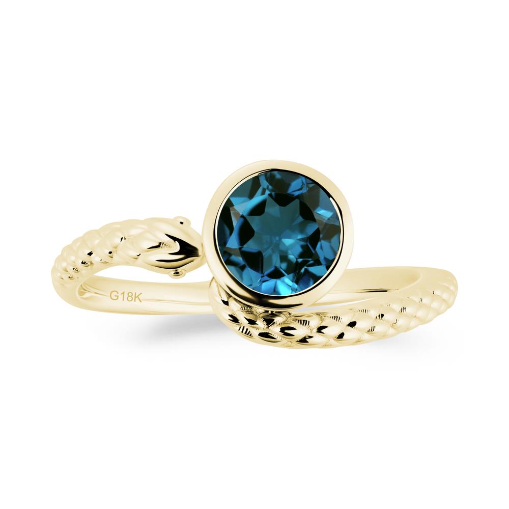 Snake Wrap London Blue Topaz Ring - LUO Jewelry #metal_18k yellow gold