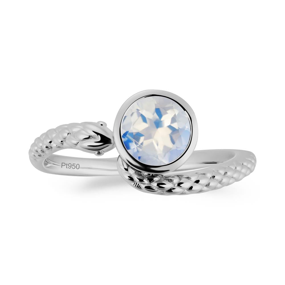 Textured Moonstone Snake Ring - LUO Jewelry #metal_platinum