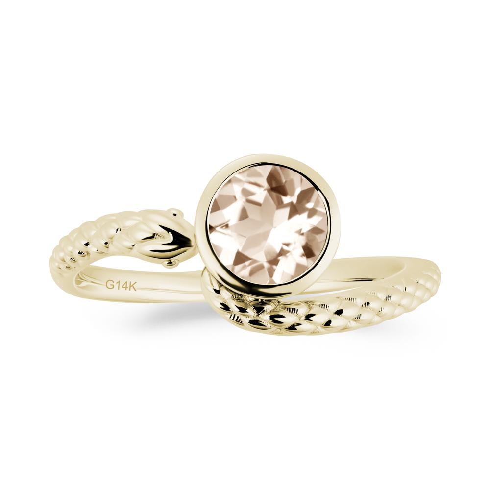 Textured Morganite Snake Ring - LUO Jewelry #metal_14k yellow gold