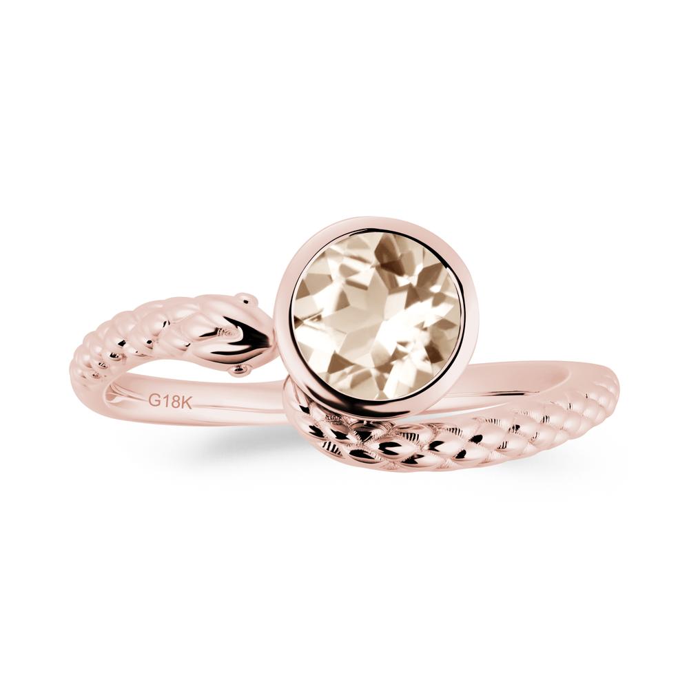 Textured Morganite Snake Ring - LUO Jewelry #metal_18k rose gold