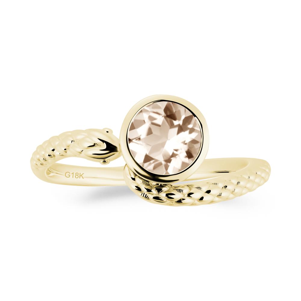 Textured Morganite Snake Ring - LUO Jewelry #metal_18k yellow gold