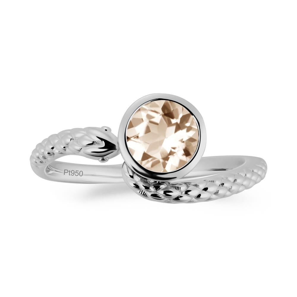Textured Morganite Snake Ring - LUO Jewelry #metal_platinum